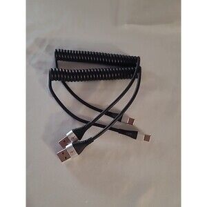 USB C Cable Fast Charging 2Pack 3ft Coiled USB A to Type C Charge Cord